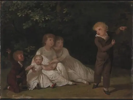 The Artist's Five Children in a garden. Study, by Unknown