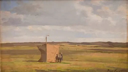 The Artist's Shelter on the Moors in Jutland, by Unknown