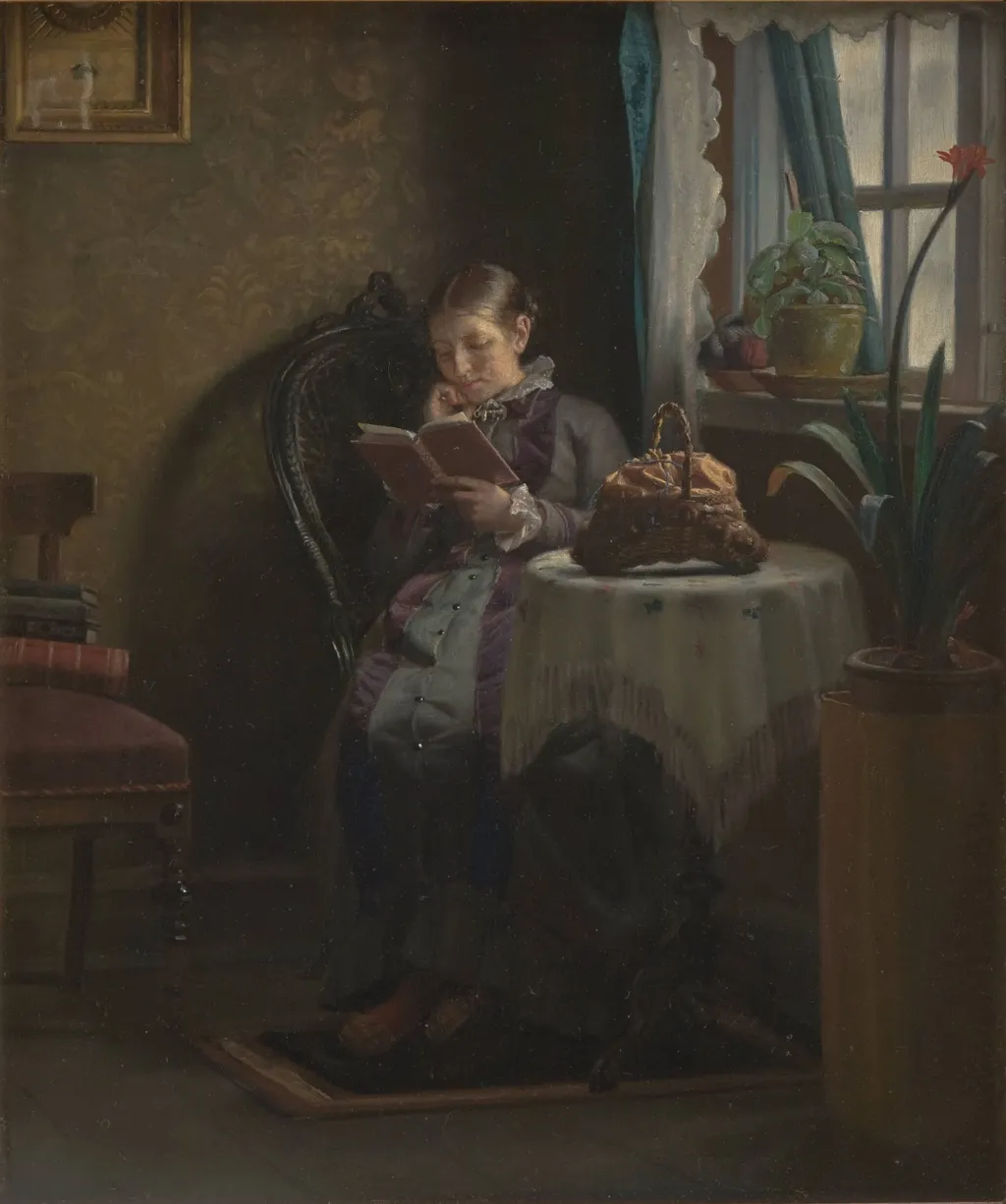 The Artist's Wife Reading, by Unknown, 1881