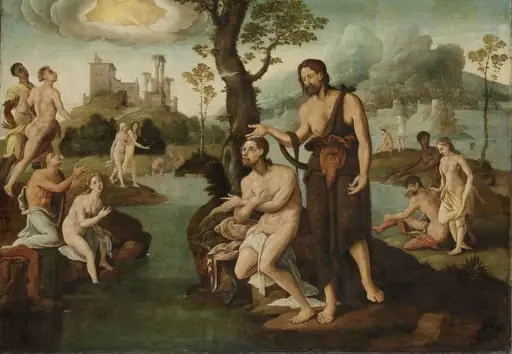 The baptism of Christ, by Unknown