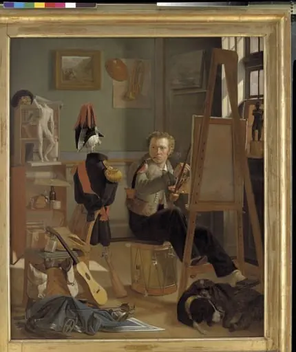 The Battle-Painter Jørgen Sonne in his Studio, by Unknown