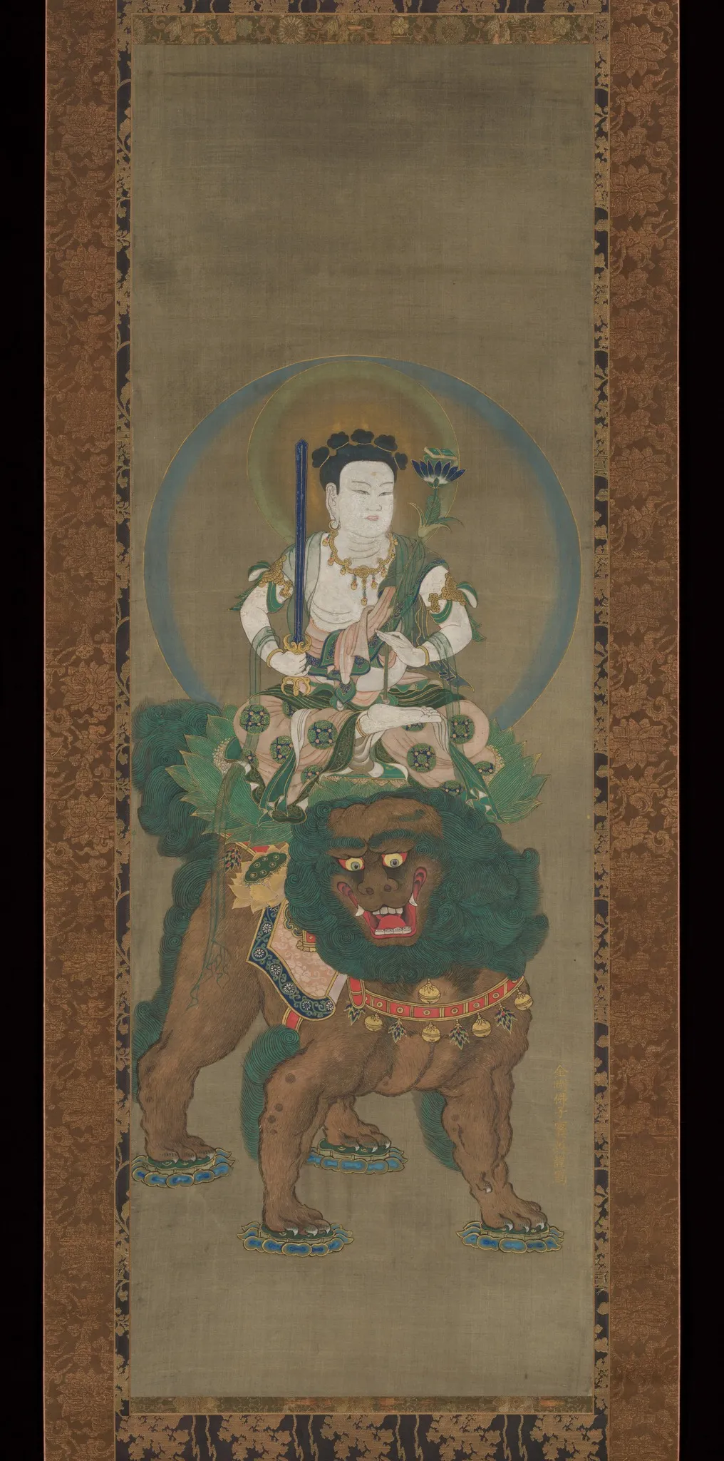 The Bodhisattva Five-Topknot Monju (Manjushri) (Gokei Monju Bosatsu zō), by Unknown, unspecified, 1749