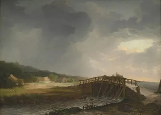 The Bridge across Tryggevælde River with a View of Køge, Zealand, by Unknown