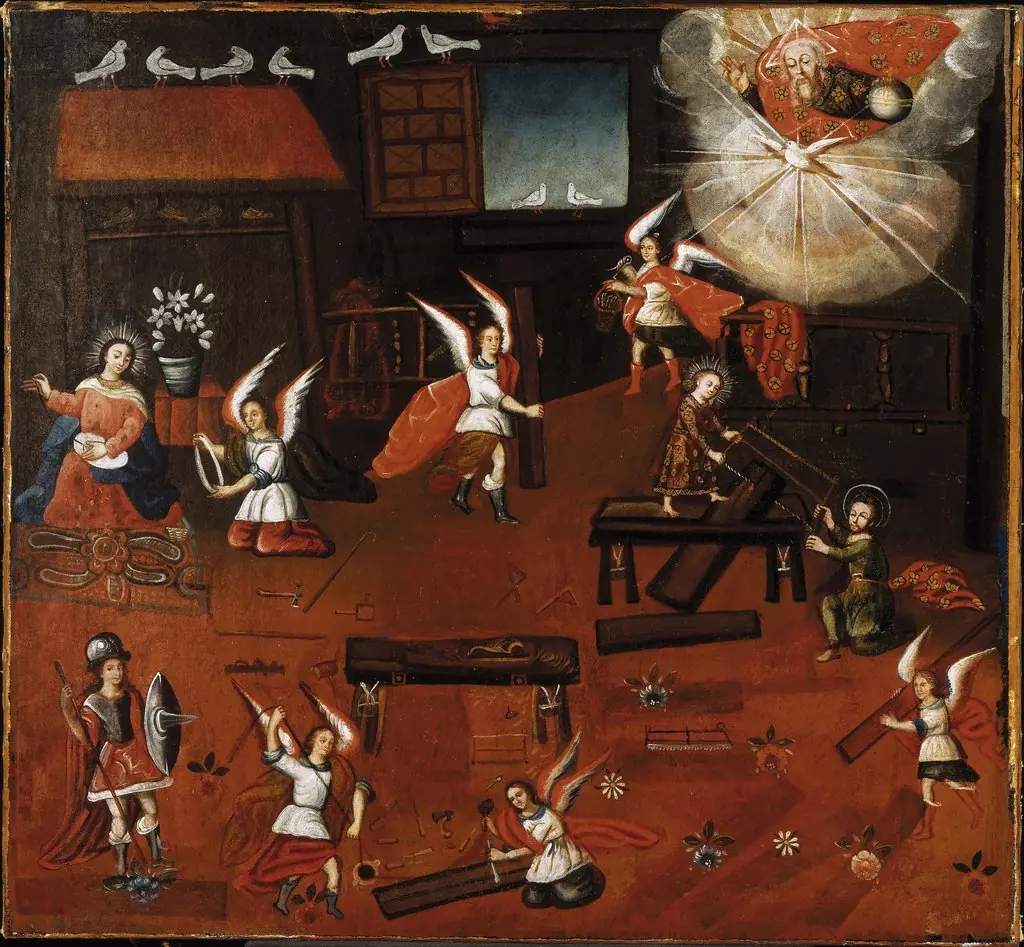 The Carpenters Shop in Nazareth, by Unknown, 1750