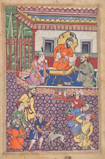 The court of the Raja of Ujjain, from a Tuti-nama (Tales of a Parrot): Forty-sixth Night, by Unknown