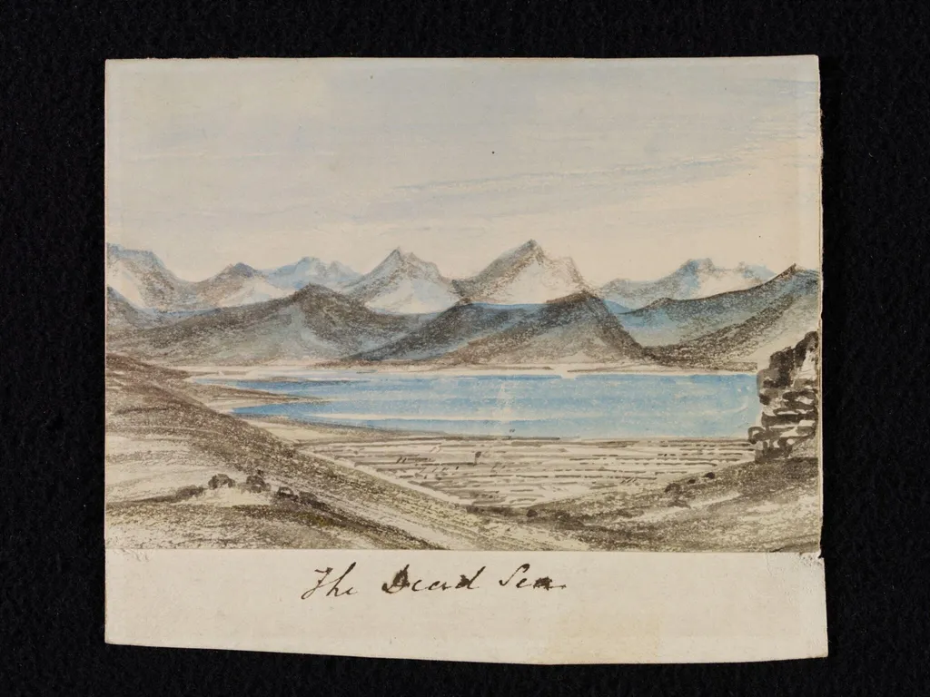 The Dead Sea, by Unknown, watercolor, 1810