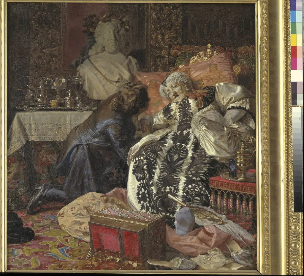 The Death of Queen Sophie Amalie, by Unknown, 1882