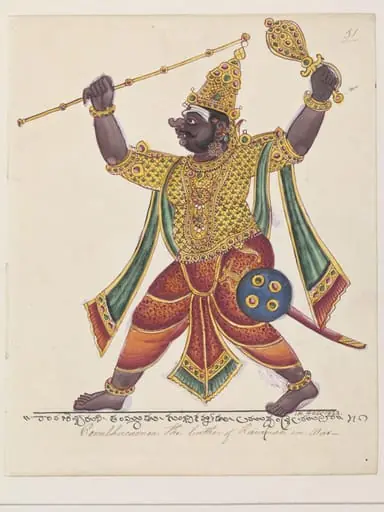 The demon Kumbhakarna., by Unknown