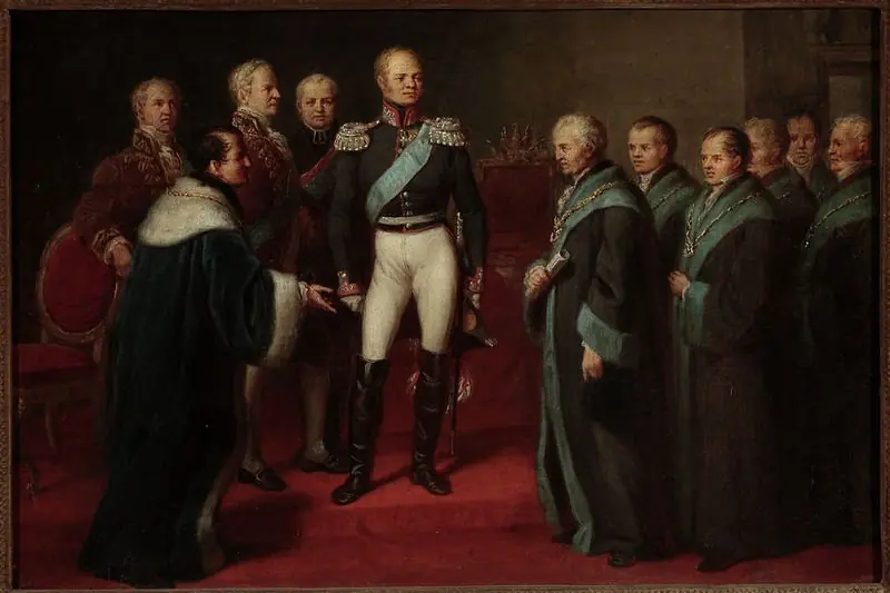 The erection act of the University of Warsaw granted by Tsar Alexander I, by Unknown
