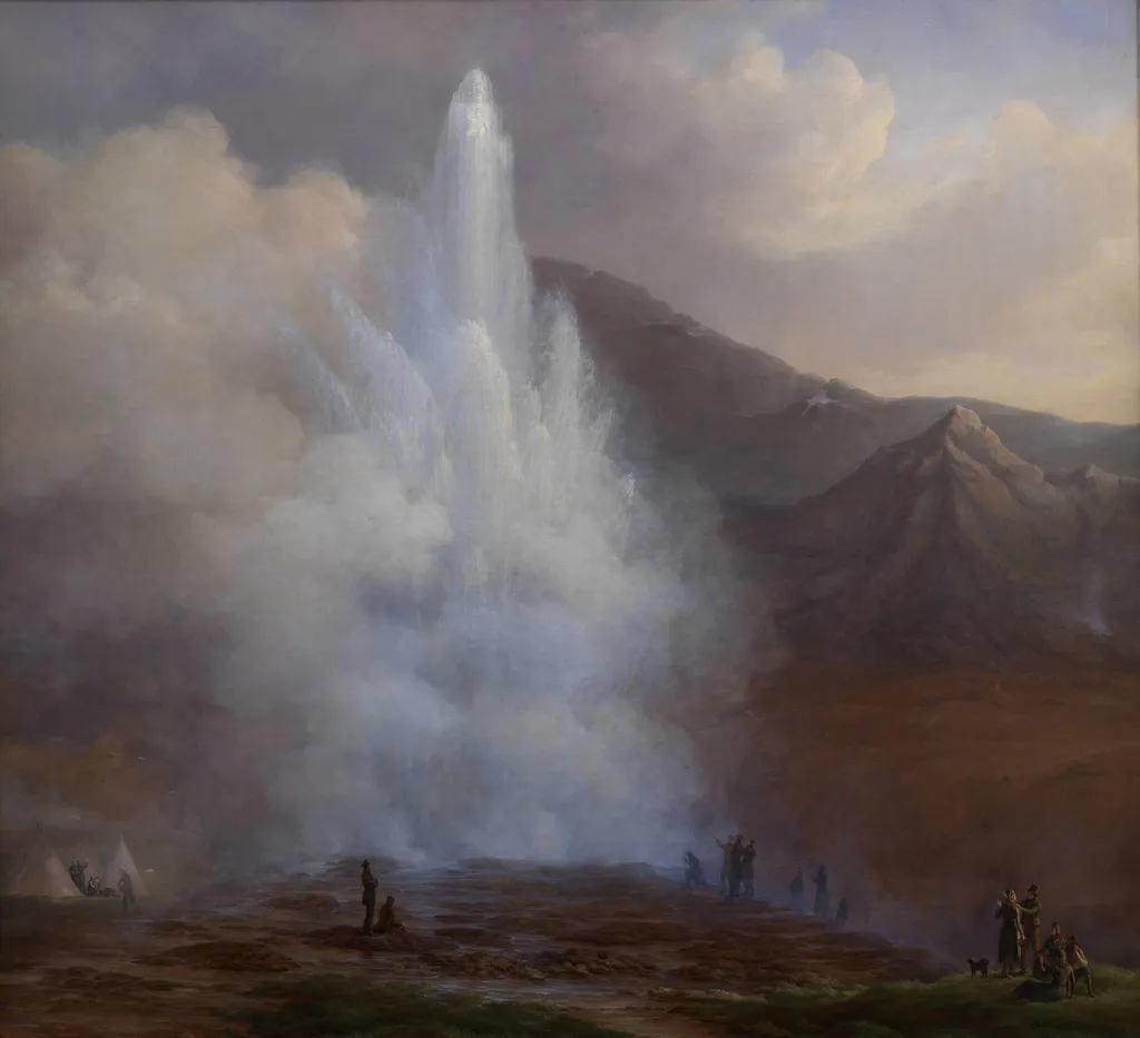 The Eruption of the Great Geyser in Iceland in 1834, by Unknown, 1835