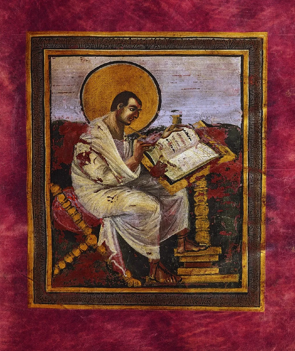 The Evangelist Matthew, by Unknown, ink, 800