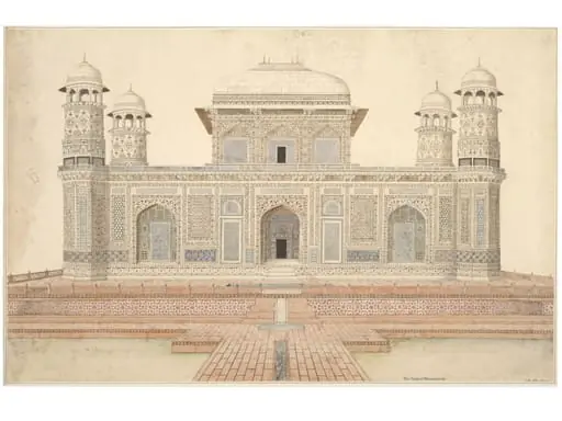 The facade of the tomb of I'timad ad-daula and his wife Asmat Begum, Agra., by Unknown