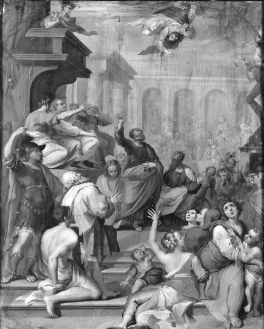 The Fall of Simon Magus, by Unknown, 1750