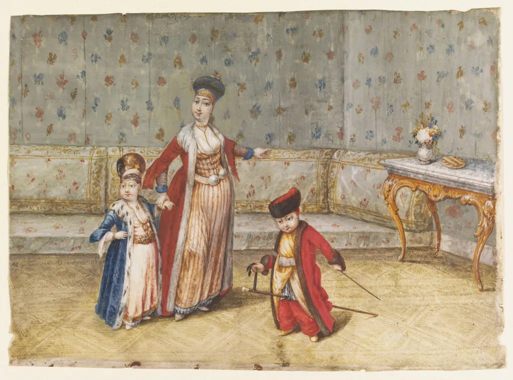 The family of a court interpreter, by Unknown, watercolor, 1750