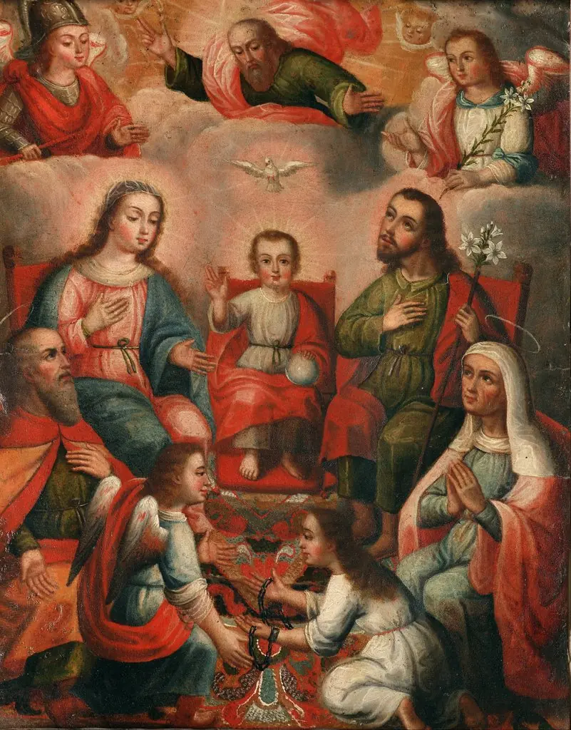 The family of Christ Child with the imprisoned soul of Divine Love, by Unknown