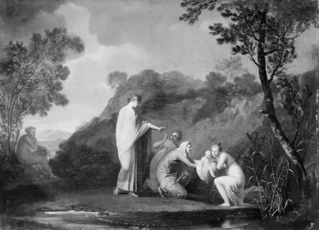 The Finding of the Infant Moses, by Unknown, 1790