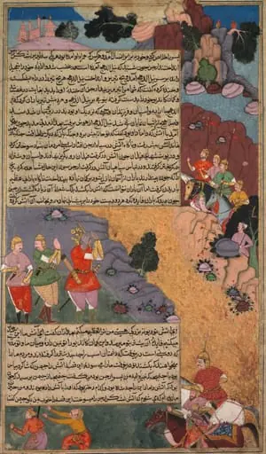 The First Adventure of the White Horse, Page from the Khan Khanan's Razm Nama (Book of Wars), by Unknown