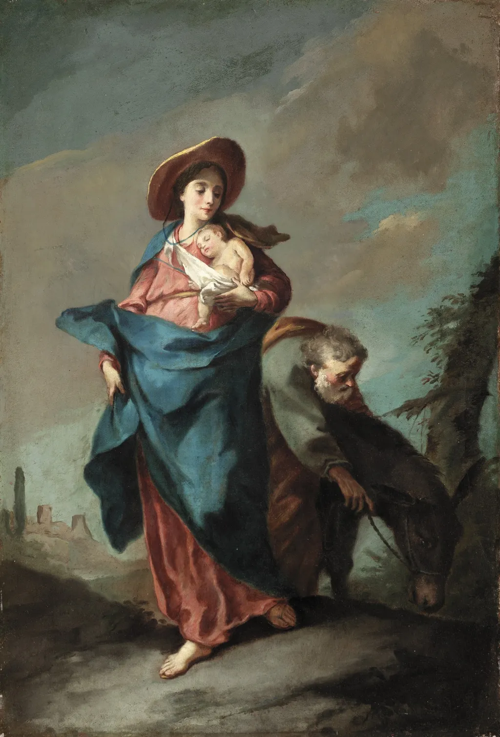 The Flight into Egypt, by Unknown, oil