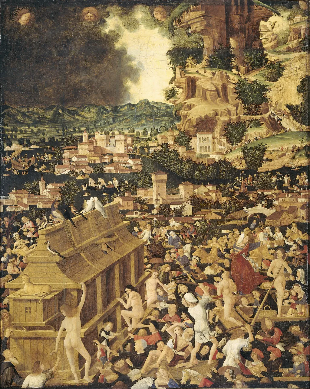 The Flood, by Unknown, oil, 1450