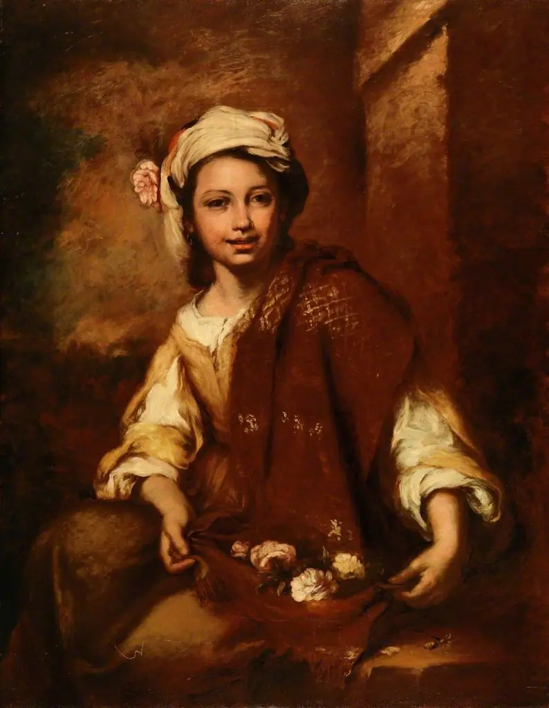 The Flower Girl, by Unknown, 1850