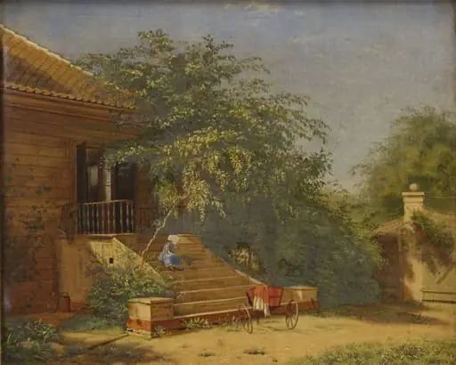 The Garden Steps Leading to the Painter Christen Købke's Studio at Blegdammen, Copenhagen, by Unknown