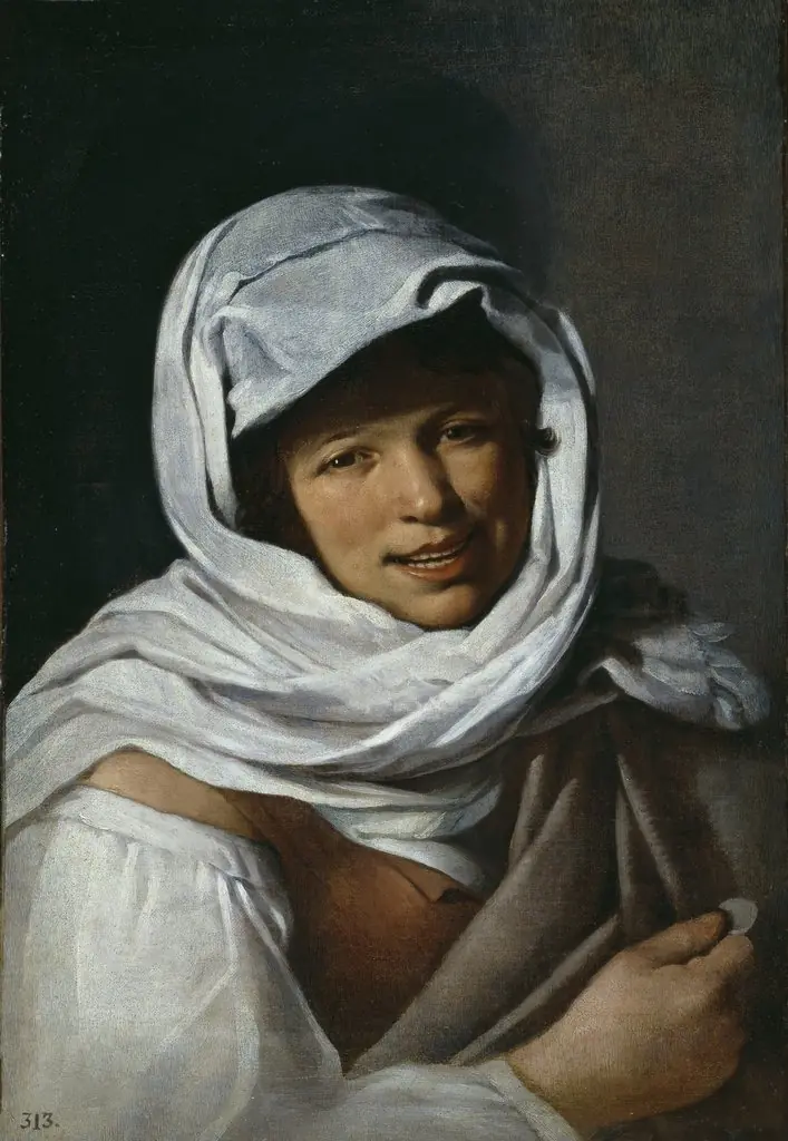 The Girl with a Coin, by Unknown
