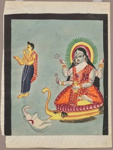 The Goddess Ganga, from a Kalighat album, by Unknown
