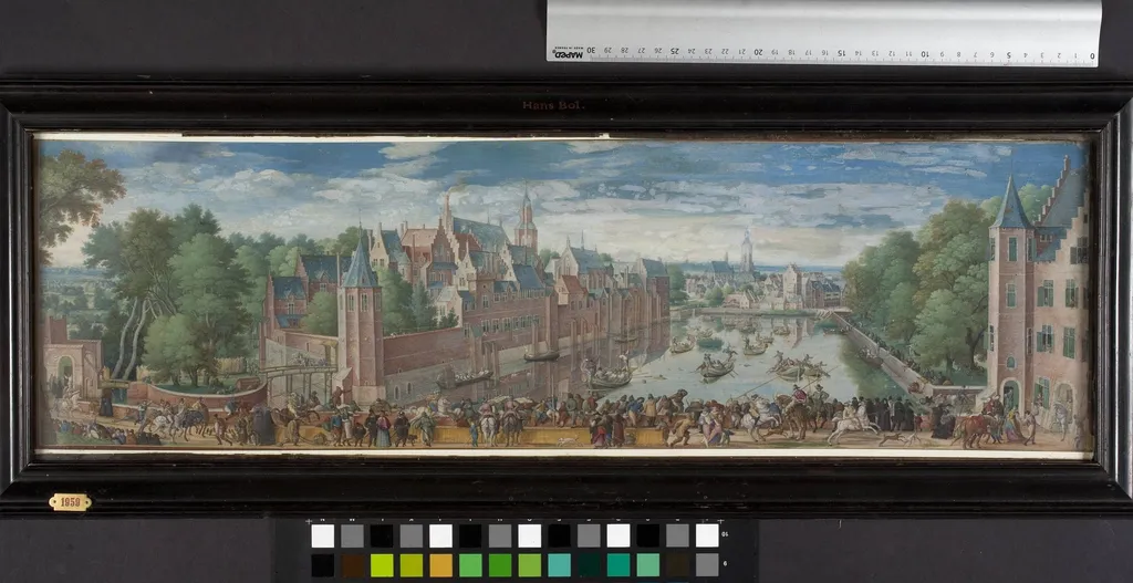 "The Goose Game" on the Vijvar at the Hague, by Unknown, unspecified, 1589