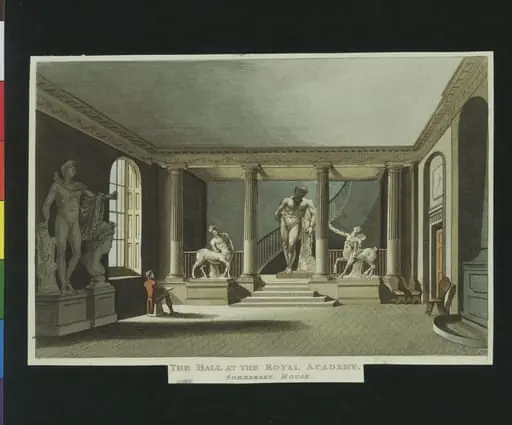 The Hall at the Royal Academy, Somerset House, by Unknown