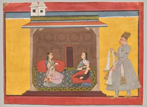 The Heroine Who is Faithfully Loved: Madhya Svadhinapatika Nayika, from a Rasamanjari of Bhanudatta, by Unknown