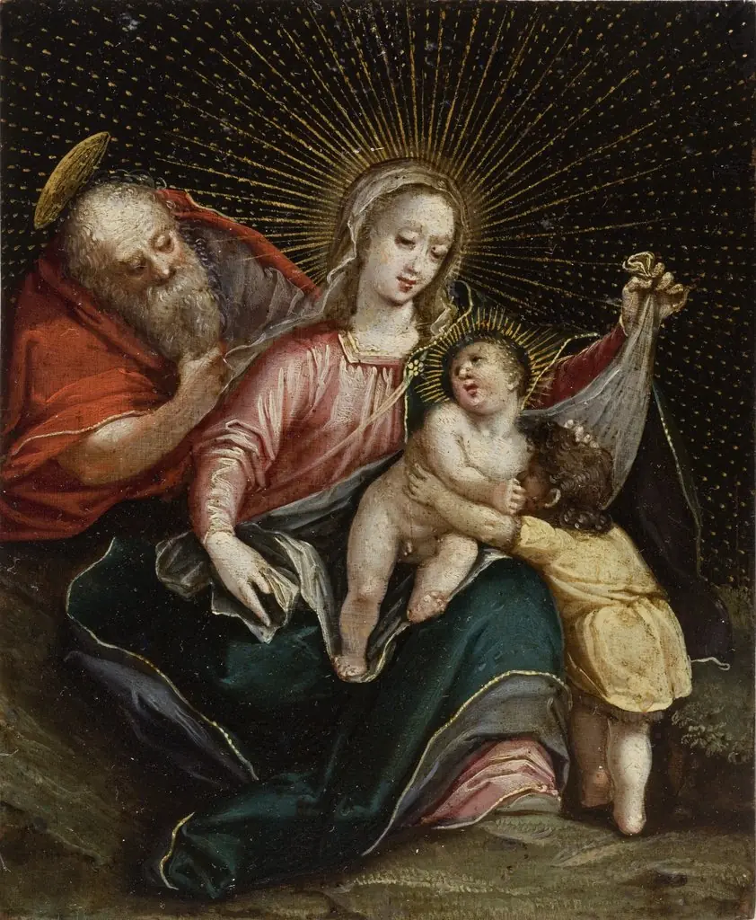 The Holy Family with Saint John the Baptist (La sagrada familia con San Juan Bautista), by Unknown