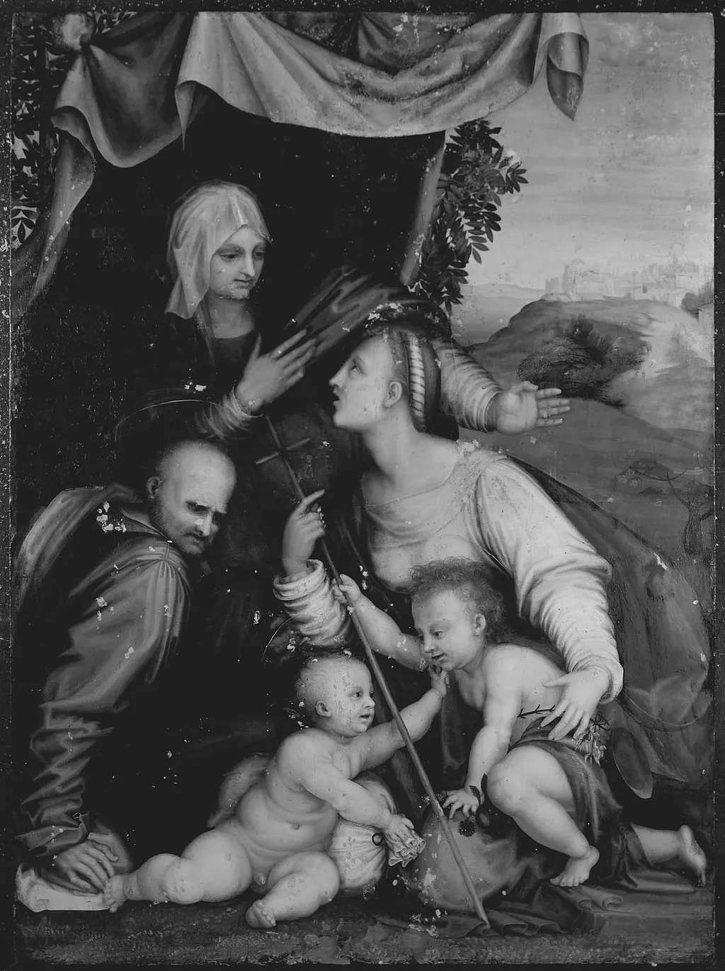 The Holy Family with St Anne and Young St John the Baptist, by Unknown, unspecified, 1525