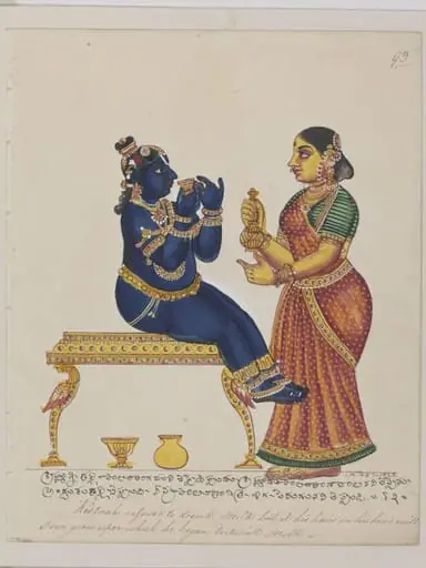 The infant Krishna, by Unknown