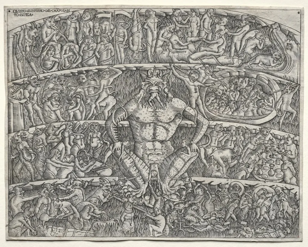 The Inferno According to Dante, after the Fresco in the Campo Santo at Pisa, by Unknown, 1404