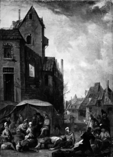 The Interior of a Village. Card Players, by Unknown