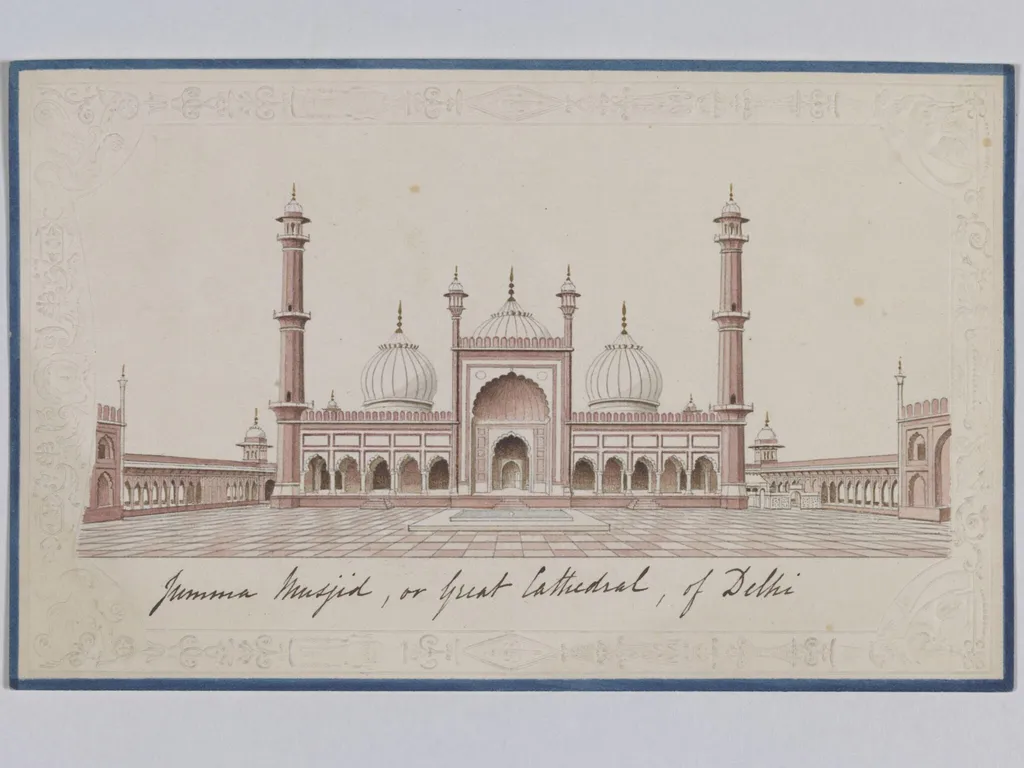 The Jami Masjid, Delhi, by Unknown, paint, 1820
