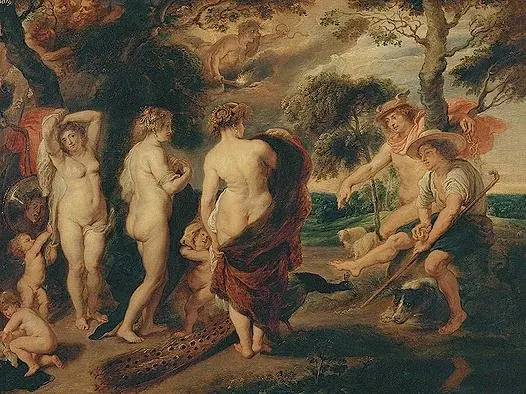 The Judgement of Paris, by Unknown, 1635