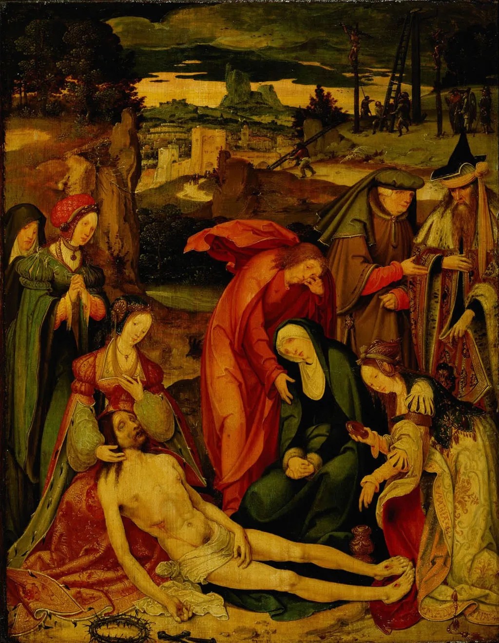 The Lamentation, by Unknown, oil, 1520