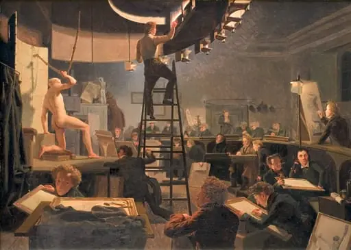 The Life Class at the Royal Academy of Fine Arts, by Unknown