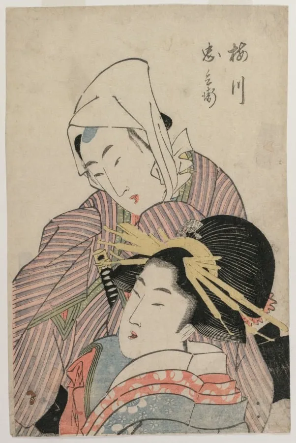 The Lovers Umegawa and Chubei, by Unknown, 1804