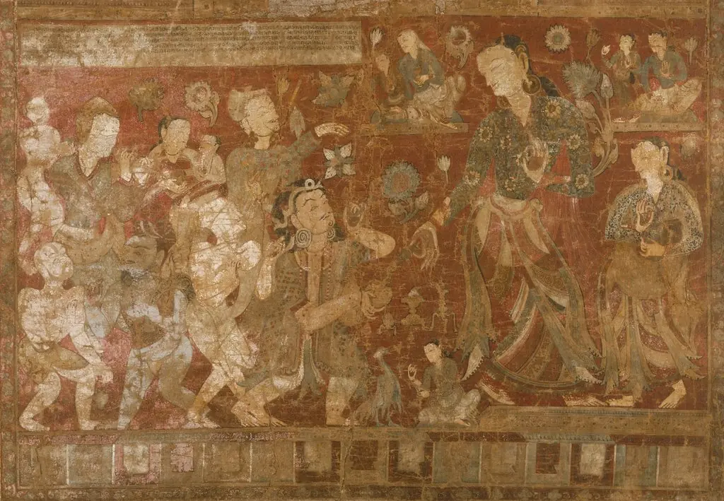 The Mahasiddha (Great Adept) Vanaratna (1384-1468) Receiving Abhishekha (Initiation) from Sita Tara (White Tara), by Unknown