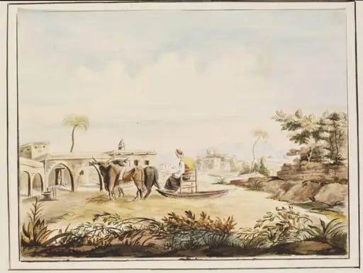 The manner of treading out the Corn, by Unknown