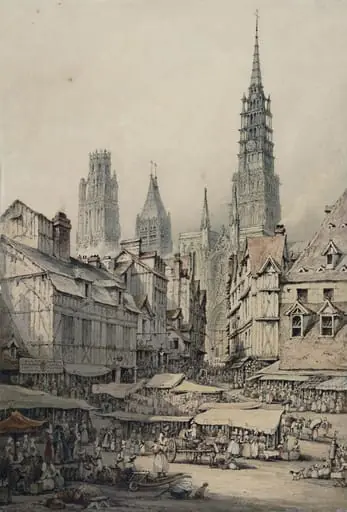 The Market Place at Rouen, by Unknown