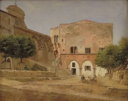 The Market Place in Priverno, by Unknown
