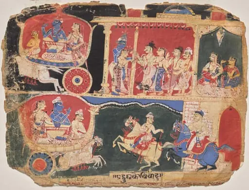 The Marriage of Pradyumna and Rukmavati, page from a Bhagavata Purana, by Unknown, 1532