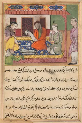 The marriage of ‘Ubaid, son of a merchant of Tirmiz, from a Tuti-nama (Tales of a Parrot): Forty-second Night, by Unknown