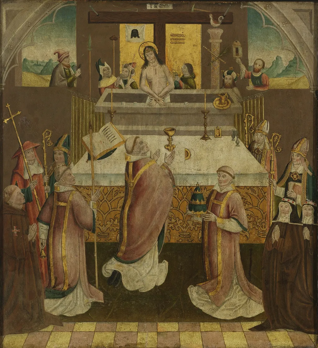 The mass of St. Gregory, by Unknown, oil, 1500