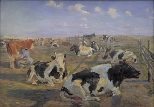 The Milking Place at Meilgård, by Unknown