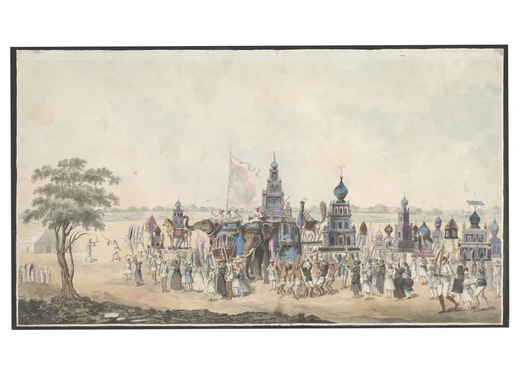 The Muharram procession, by Unknown, paint, 1795