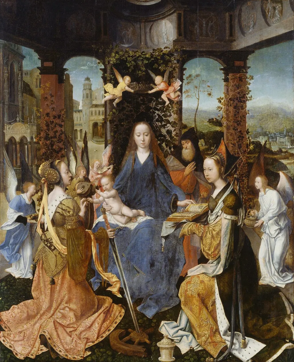 The mystic marriage of Saint Catherine, by Unknown, oil, 1510